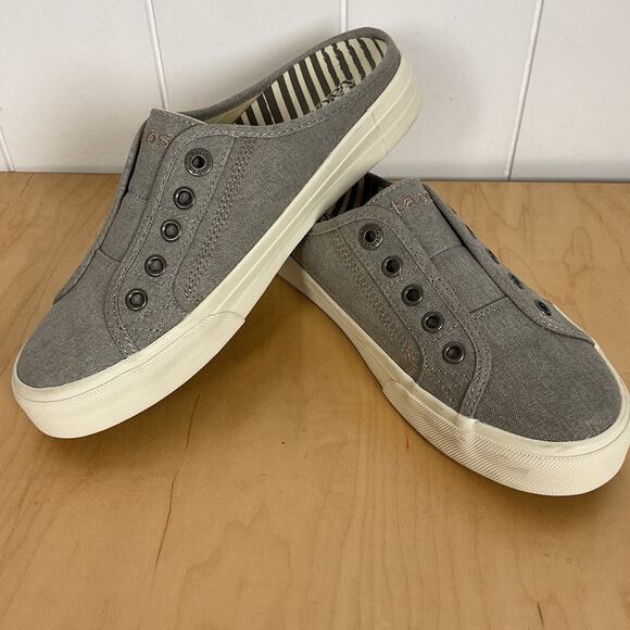 Taos Women's Footwear EZ Soul Canvas Slip On Sneakers in Gray Size 7.5 - Picture 7 of 10